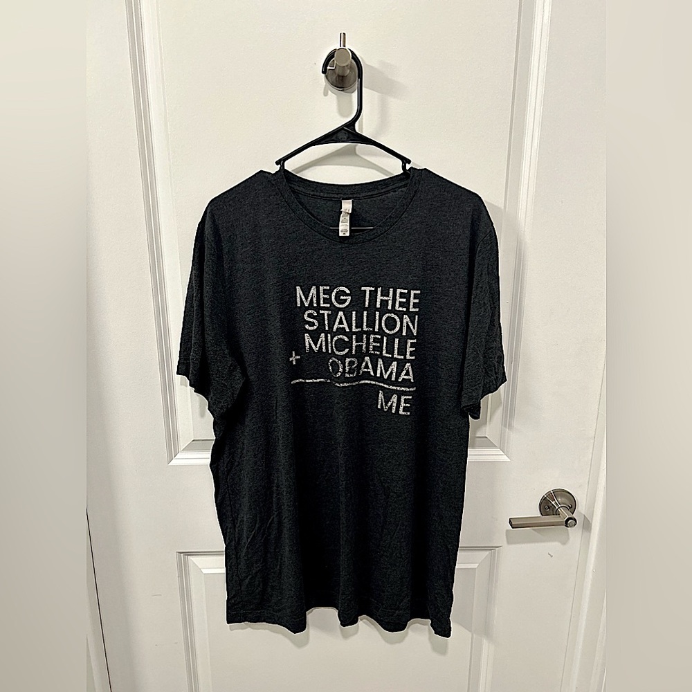 Women’s ‘Meg Thee Stallion + Michelle Obama’ Graphic Tee - Charcoal 2XL
